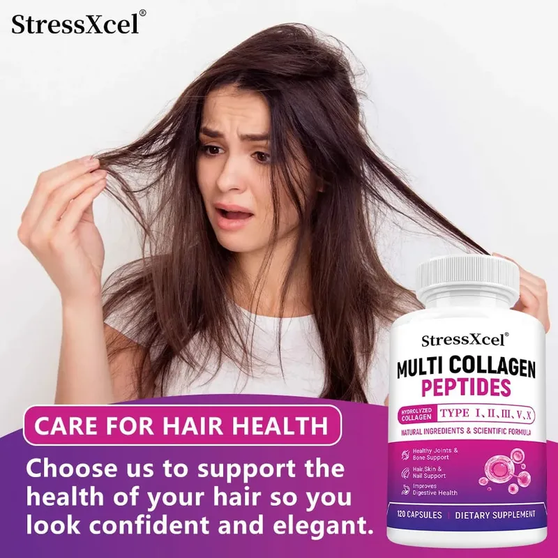 Multi Collagen Peptides Capsules Type I II III V X Biotin Anti-Aging Skin Hair Nails Joints Gut & Immunity Support — image 4