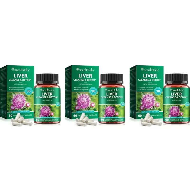 Acentialabs Liver Cleanse & Detox Capsules with Dandelion Milk Thistle Extract for Liver Digestion Health Support 60 Capsules — image 10