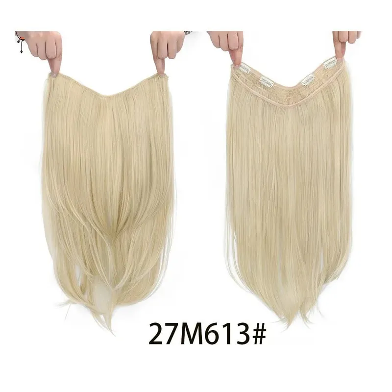 Synthetic Wig Women's Traceless Invisible U-shaped Layered Straight Hair With Inner Buckle Long Curly Hair Natural — image 9