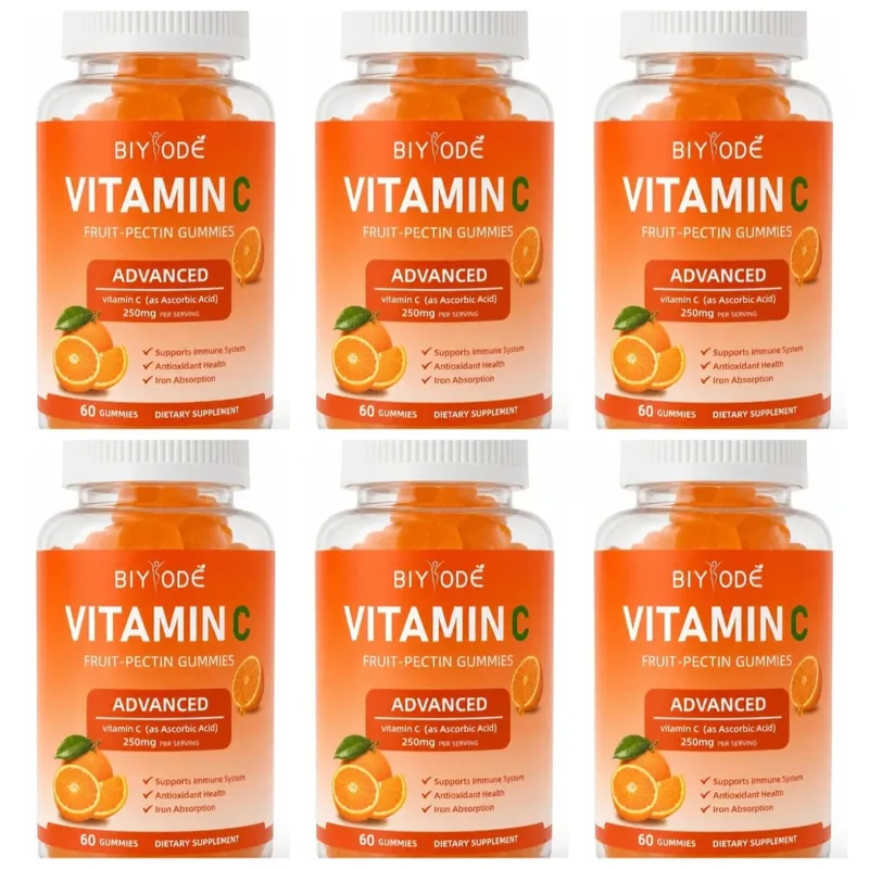 Vitamin C Gummies 250mg with Vitamins A and E Orange Fruit Pectin Chewables 60 Count Daily Nutrition for Adults Men & Women — image 11