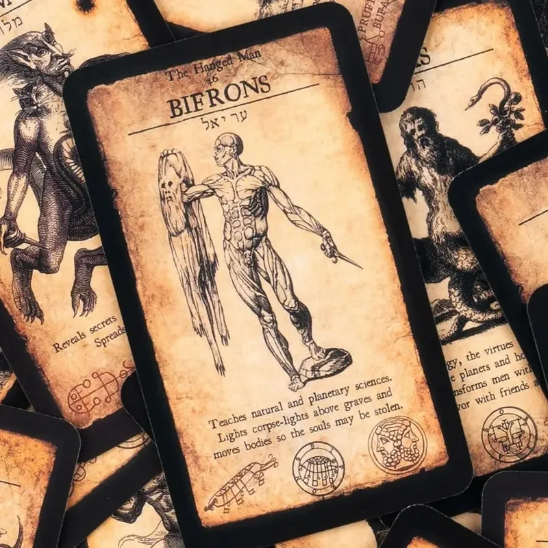The Demon-Possessed Tarot Cards - Goetia Occult Divination Deck - 10.3*6cm 78 Vintage Gothic Demonology Tarot — image 2