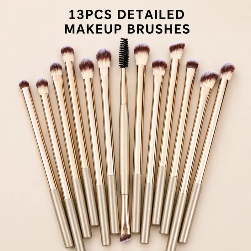 20-Piece Professional Makeup Brushes Set Metal Handle Wand With Velvet Pouch Soft Foundation Powder Blush Eyeshadow Eyebrow B — image 5