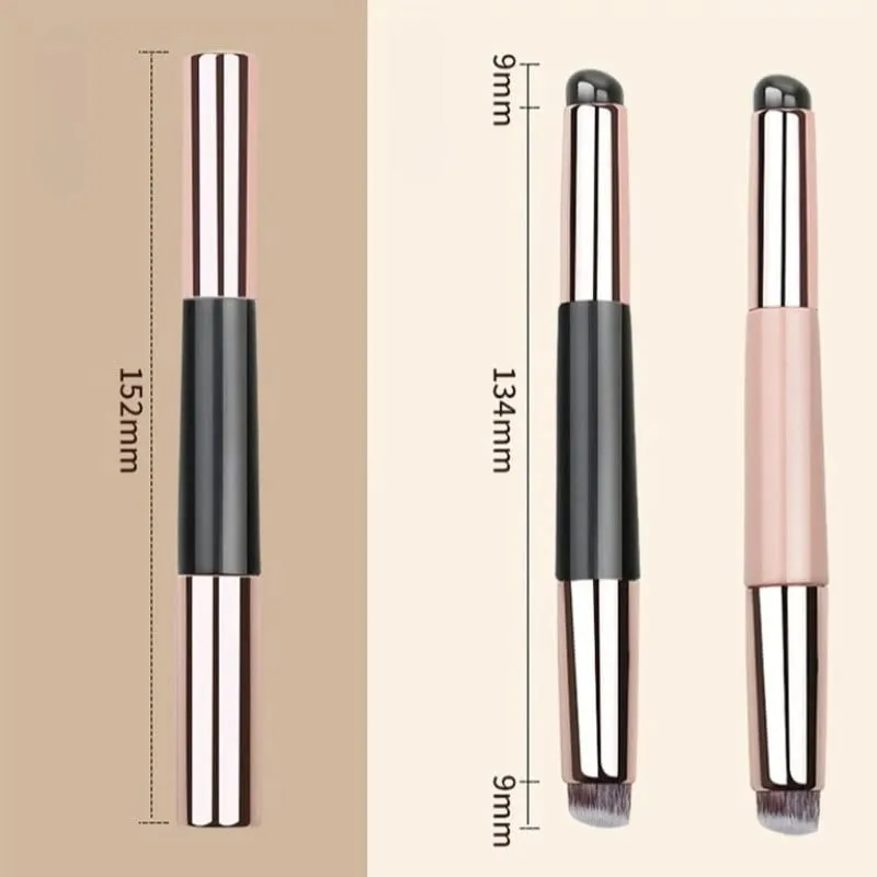 2-in-1 Dual-End Silicone Lip Brush Concealer Brush with Cap Portable Round Head Multi-Function Lipstick Makeup Brush Beauty Tool — image 6