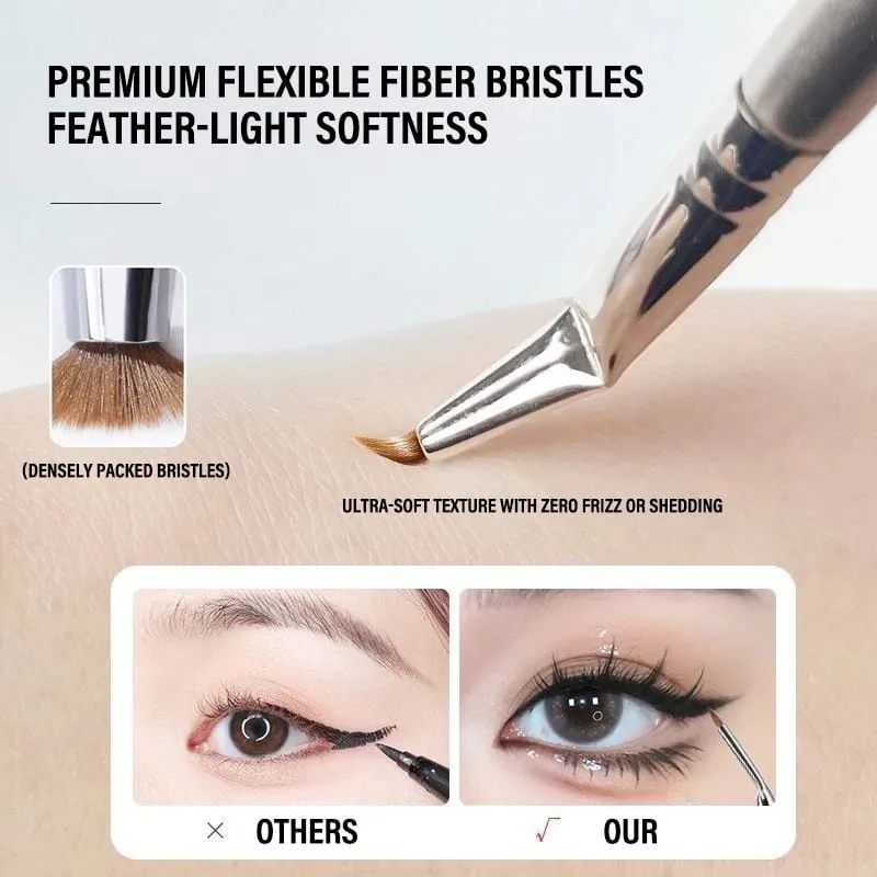 7 Pcs Professional Eye Makeup Brush Set Bent Angled Eyeliner & Concealer Brush Under Eye Aegyo Sal Tear Trough Shadow Tool — image 5