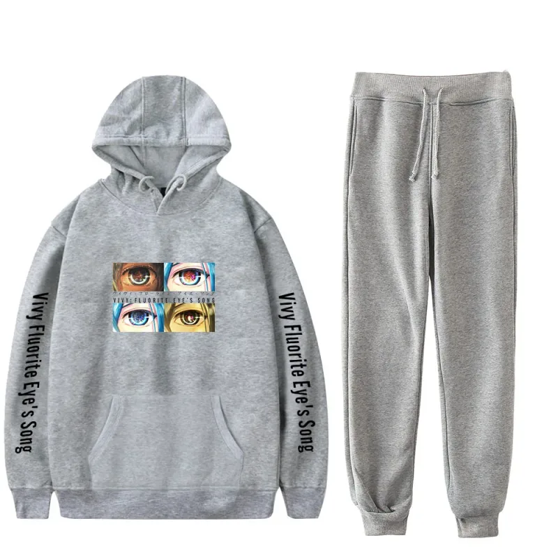 Harajuku Comfortable Vivy Fluorite Eye's Song Print Sweatshirt Sweatpants Hoodies+ Trousers Suit Boys/Girls 2 Piece Set Clothes — image 10