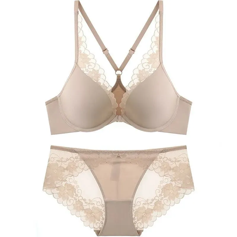 højkvalitets sexede kvinder bh'er og korte todelt sæt foran lukket push up blonde A B C kop wire sommer lingeri undertøj sort