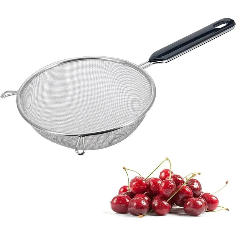 Premium Fine Mesh Strainer for Your Festive Kitchen - Versatile 6.3 Inch Stainless Steel Sieve for Fruits Broths and Baking Prep — image 2