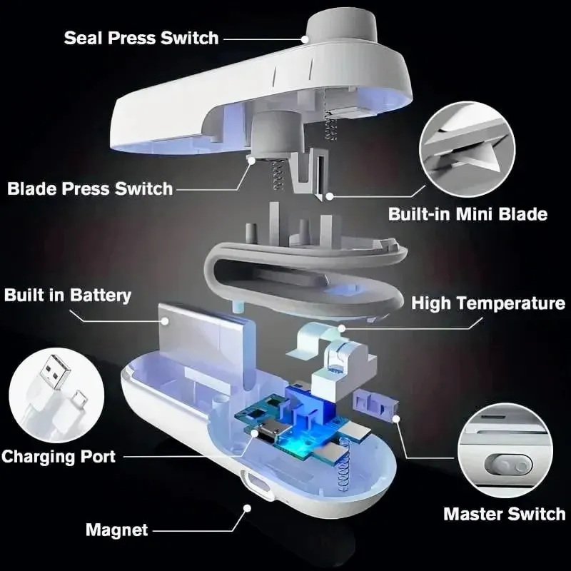 2in1 Plastic Bag Sealer Mini Portable Plastic Bags Sealing Machine Thermal Sealants Handheld Food Storage Packaging Heat Sealer — image 5