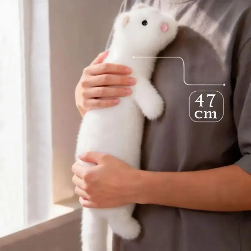 Soft Plush Ferret Plush Pillow Cute Expression Dense Stitching Long Ferret Cushion Fluffy Texture Stuffed Ferret Toy Long Body — image 2