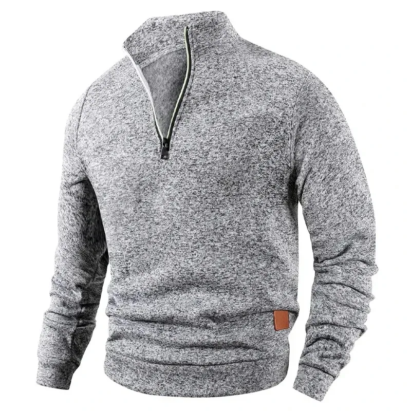 Animal Game Men's Half Zipper Sweatshirts Long Sleeve Solid Pullover Turtleneck Streetwear Warm Jacket Sport Coats Outerwear — image 4
