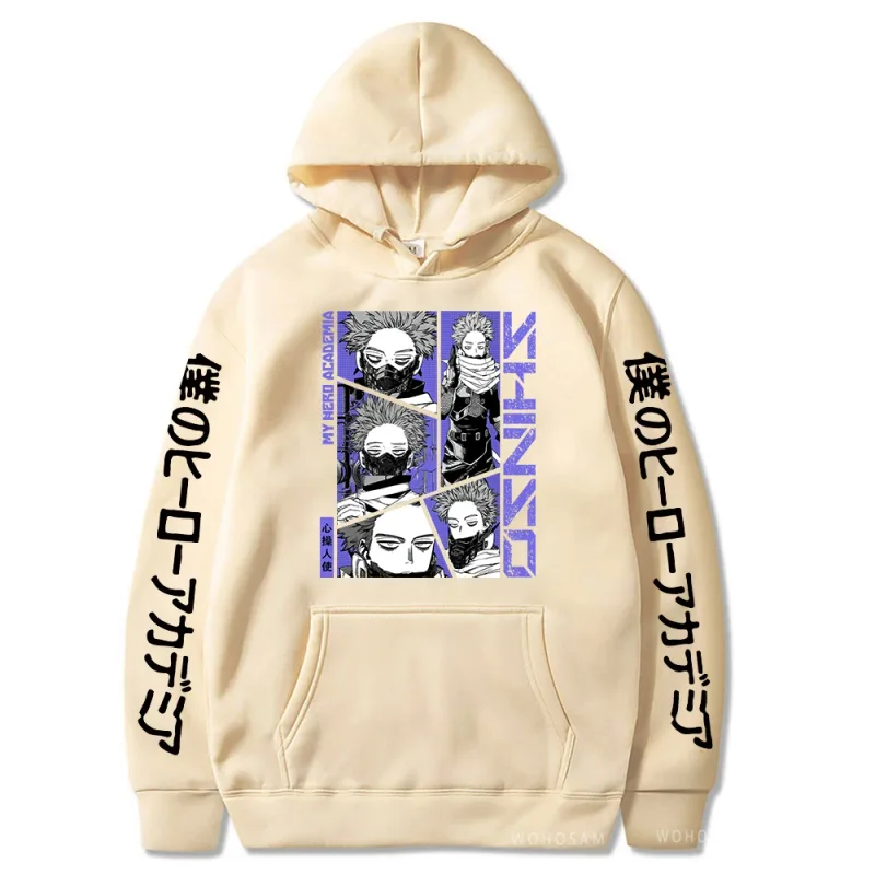 Anime My Hero Academia Hoodies Shinso Hitoshi Print Pullover Sweatshirts Harajuku Cartoon Style Crewneck Women Men Street Hoody — image 19