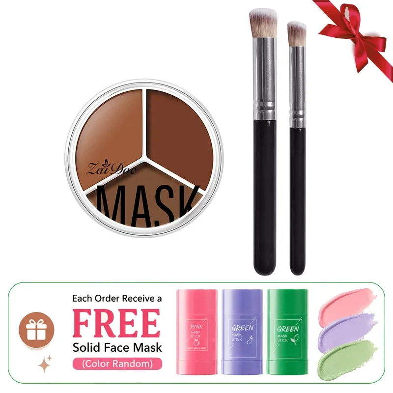 ZaiDoc 3 Colors Concealer Palette Full Coverage Long Lasting Cream Corrector for Acne Dark Circles Eye Bags Natural Makeup 15g Each — image 11