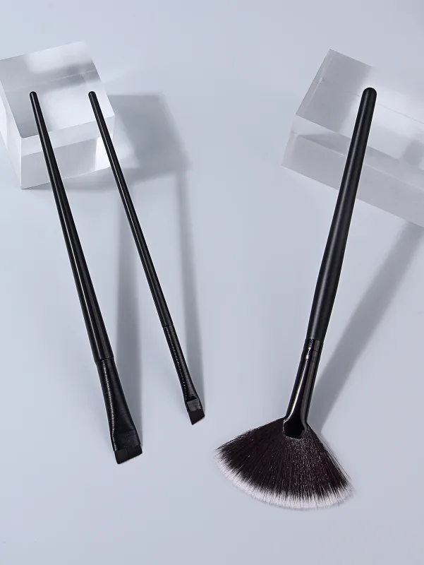 3PCS Fan Highlighter Brush Angled Eyebrow Eyeliner Makeup Brushes Set Soft Synthetic Hair Precise Eye Face Cosmetic Brushes — image 6