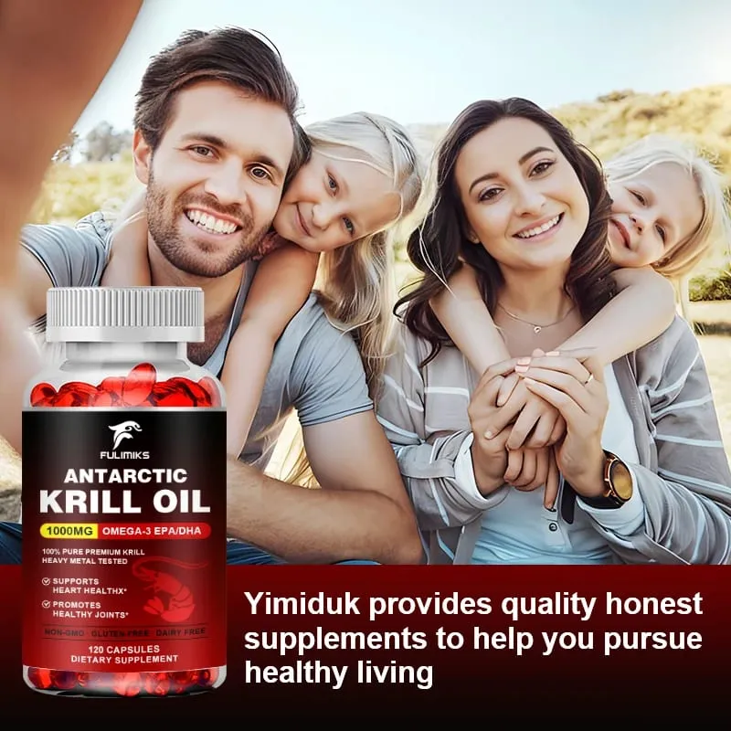Pure Antarctic Krill Oil Supplement 1000mg Omega-3 with EPA/DHA Supports Heart Brain & Joints Health for Adults — image 7