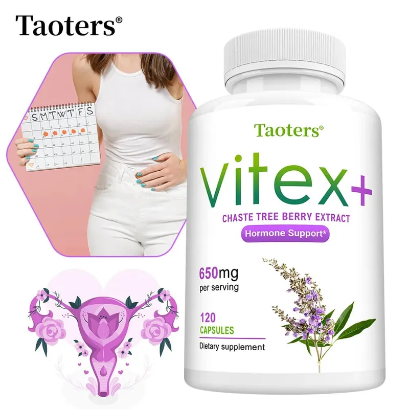 Organic Vitex Chaste Tree Berry Extract Capsules - 650mg Hormone Balance for Women Menopause/PMS Support Mood & Skin Health — image 4
