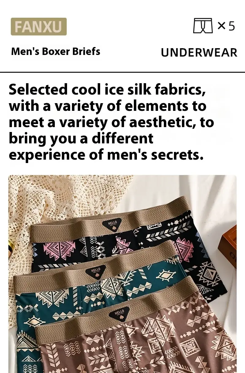 3Pcs Boxer Shorts Men's Underwear Ice Silk Underpants Sexy Panties 3A Antibacterial Breathable Elastic Lingerie Plus Size L-6XL — image 15
