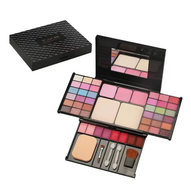 Set Hadiah Solek untuk Wanita Kit Penuh Semua dalam Satu Solekan Serbuk Kening Gincu Lip Gloss Berus Shimmer Glitter Eyeshadow Palet — image 5