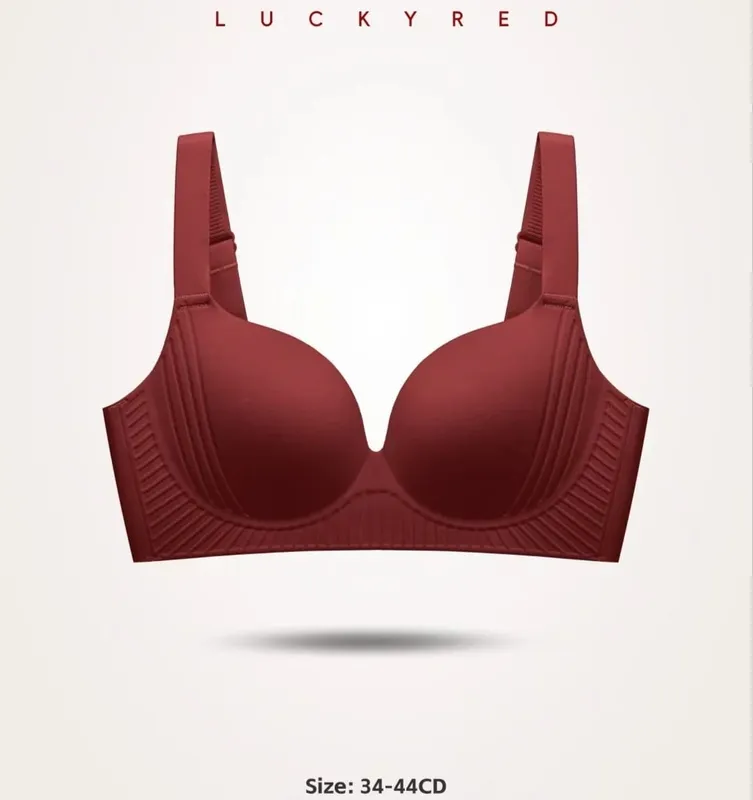 Sexy Red Push up Bra Set for Small Breasts Anti-Sagging Comfortable Breathable Wedding Lingerie Set without Underwire — image 14