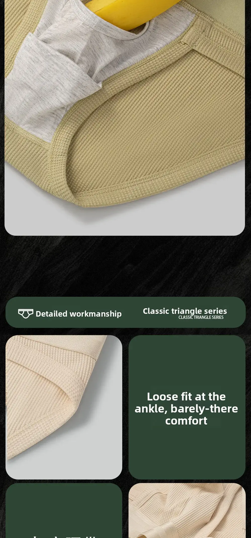 3pcs Sexy Men Waffle Cotton Briefs with Raised Bag Support Pouch with Hole U Spacious Separate Crotch Breathable Anti-sweat — image 11