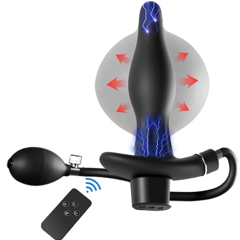 10-frequency Vibration Prostate Bead Inflation Huge Anal Plug Electric Orgasm Masturbation Massager Sex Product Butt Plug SexToy — image 1