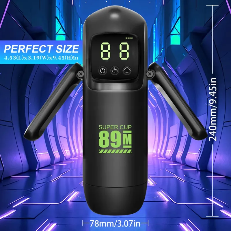 Automatic Vibration Sucking Male Masturbator Blowjob Masturbation with Handle LCD Display Penis Pump Stroker Sex Toy for Men 18+