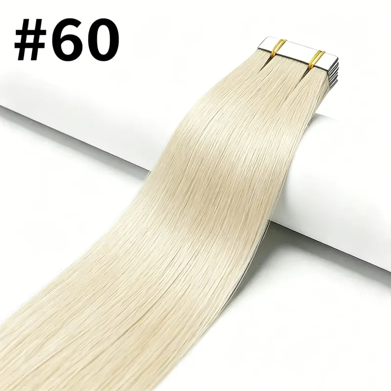 Blonde 613 Straight Tape In Human Hair Extensions 100% Human Hair Skin Weft Invisible Tape In Hair Extension 50g/20pcs For Woman — image 14