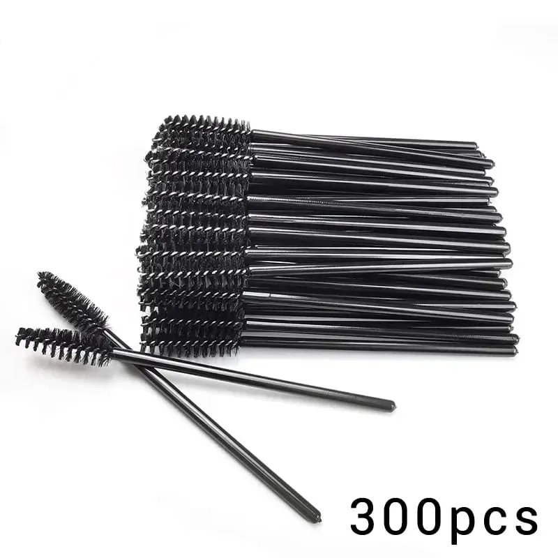 100/300Pcs Disposable Eyelash Mascara Brushes for Eye Lashes Extension Eyebrow and Makeup Lash Spoolies Wands