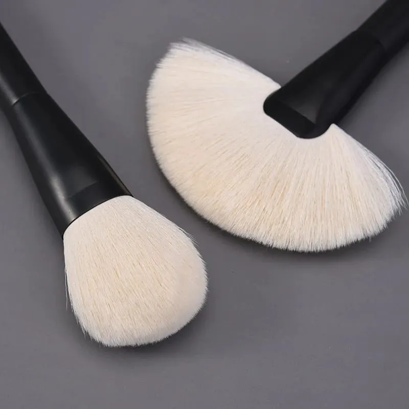 Natural Hair Makeup Brushes Travel Set 12PCS Portable With Eyebrow Eyeshadow Foundation Blending Brushes And Pouch — image 6