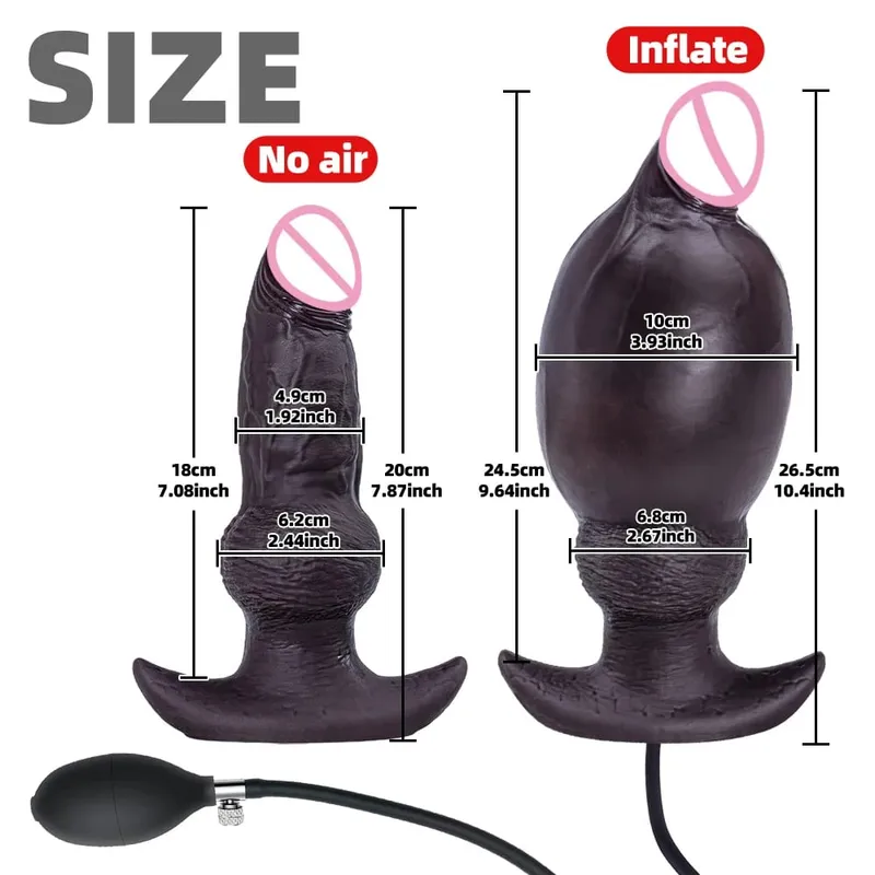 Big Butt Plug Inflatable Anal Plug Penis Wearable Soft Silicone Monster Dildo Knot Trainer Dick for Men Gay Women Adult Sex Toys — image 6