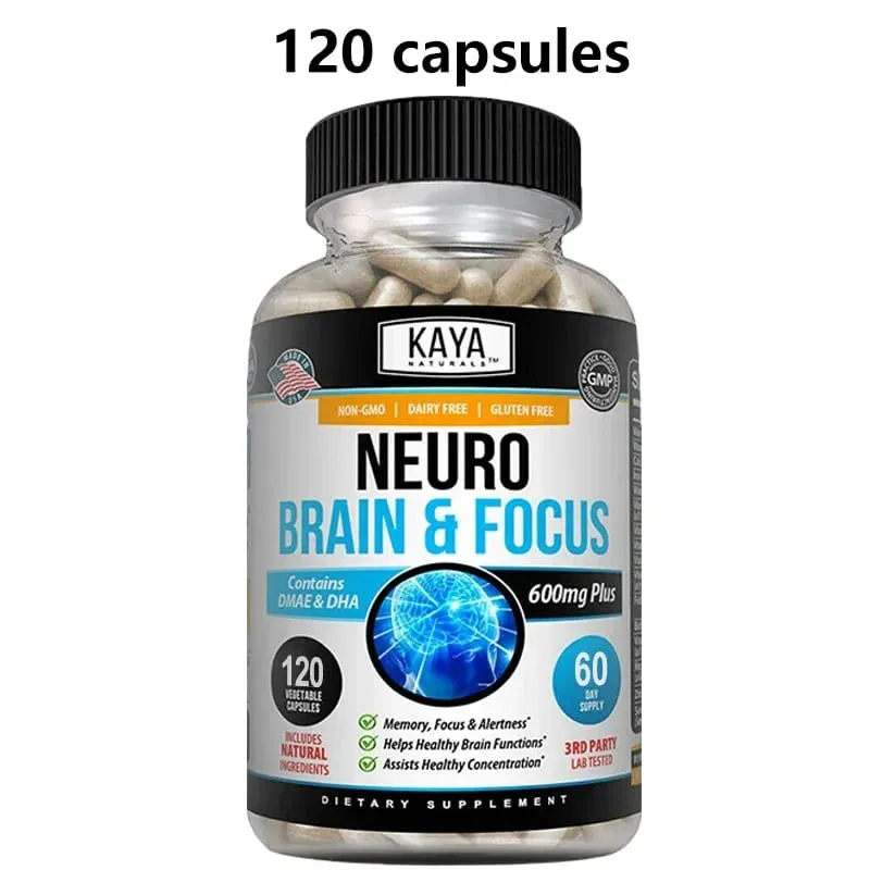 Nootropic Brain Booster Capsules - Vitamins Memory Concentration Clarity & Cognitive Performance Support Stress Relief — image 8