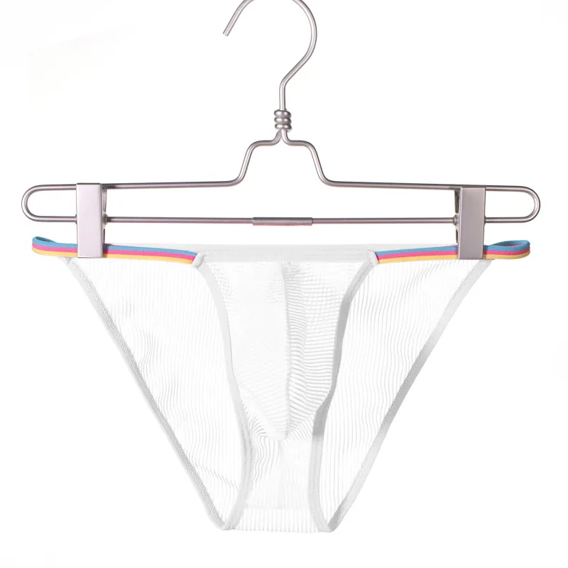 Men's Low Waist Briefs Sheer Striped Design Soft Comfortable Breathable Quick Dry Underwear for Men 5 Colors Available S-XL — image 6