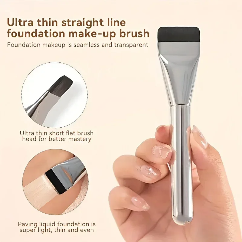 Multi-Use Ultra Thin Foundation Brush Lightweight Face Contour Brush Flat Contour Brush Blending Foundation Cream Makeup Brushes — image 4
