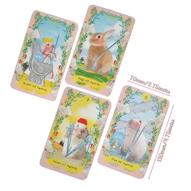 Chubby Bunny Tarot 12*7cm A 78-card Deck Featuring Cute Bunnies 2.75 X 4.75'' Packaging Rigid Box — image 8