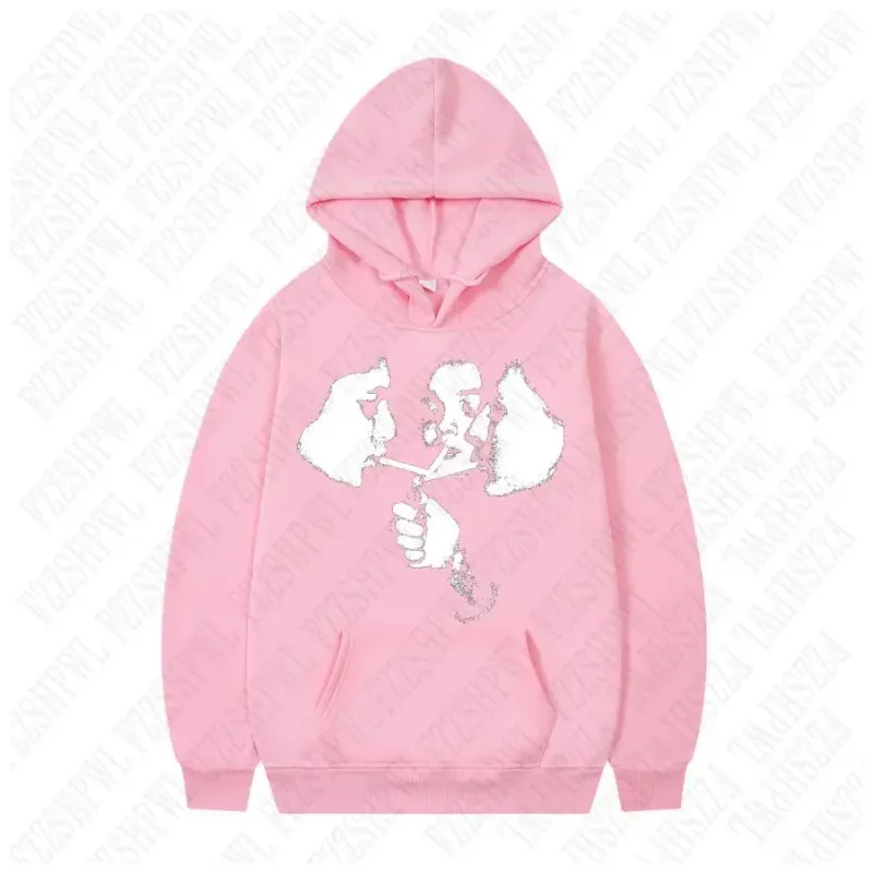 2025 hot trend 2000s men's fashion Harajuku Gothic pattern sports hoodie retro punk hip-hop casual streetwear — image 9