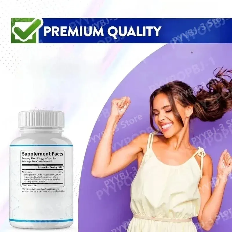90 Pieces Magnesium Complex Capsule Contain 7 Ingredient – Glycinate Citrate and Malate Etc 1000mg Health Nutrition Support — image 4