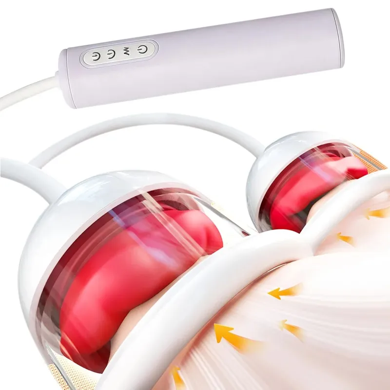 Portable Nipple Licking Sucking Vibrator 10 Frequency Breast Massager Clitoral Bite Vibrating Sex Toy for Female Masturbation — image 2