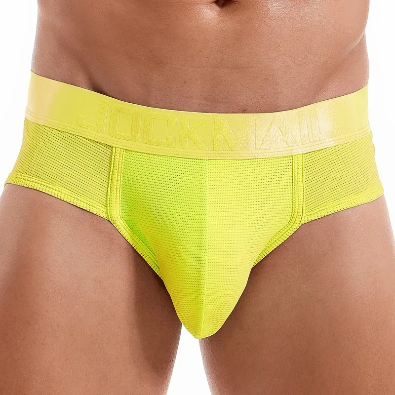 Jockmail Mens Underwear Briefs Mesh Breathable Sports Fitness Shorts Solid Color Sexy Low-rise Lingeries for Extreme Panties — image 31