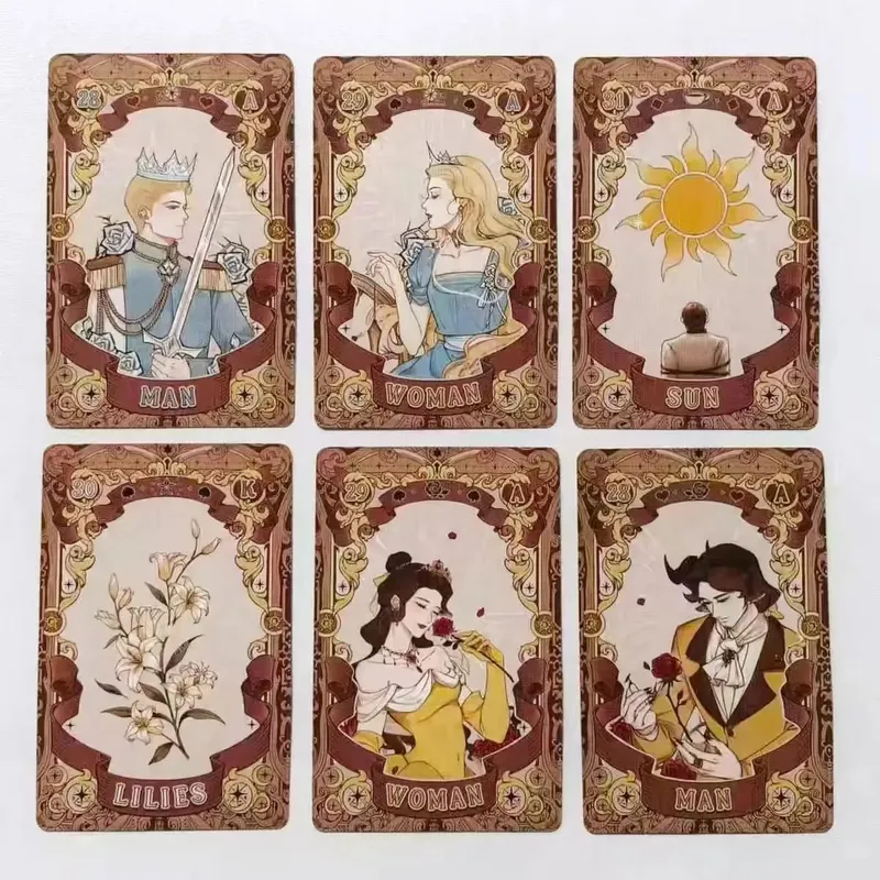 Fairy Tale Dream Lenormand Cards 44 Cards Vintage Fairy Tale Oracle Deck Divination Fortune Telling Witch Gold Border Cards — image 5