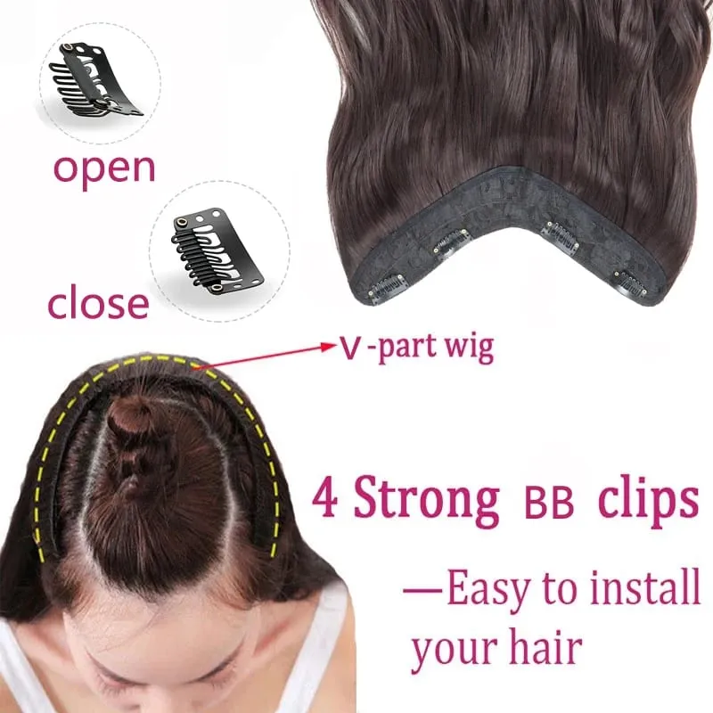 20Inch Synthetic Long Curly Wavy Hair Extension Fluffy Increase Volume Extension Hairpiece for Women Daily Use — image 5