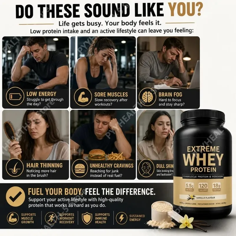 Vanilla Whey Protein Powder 2.2lb 18g Protein 33 Servings Fitness Nutrition Daily Protein Support for Adults — image 3