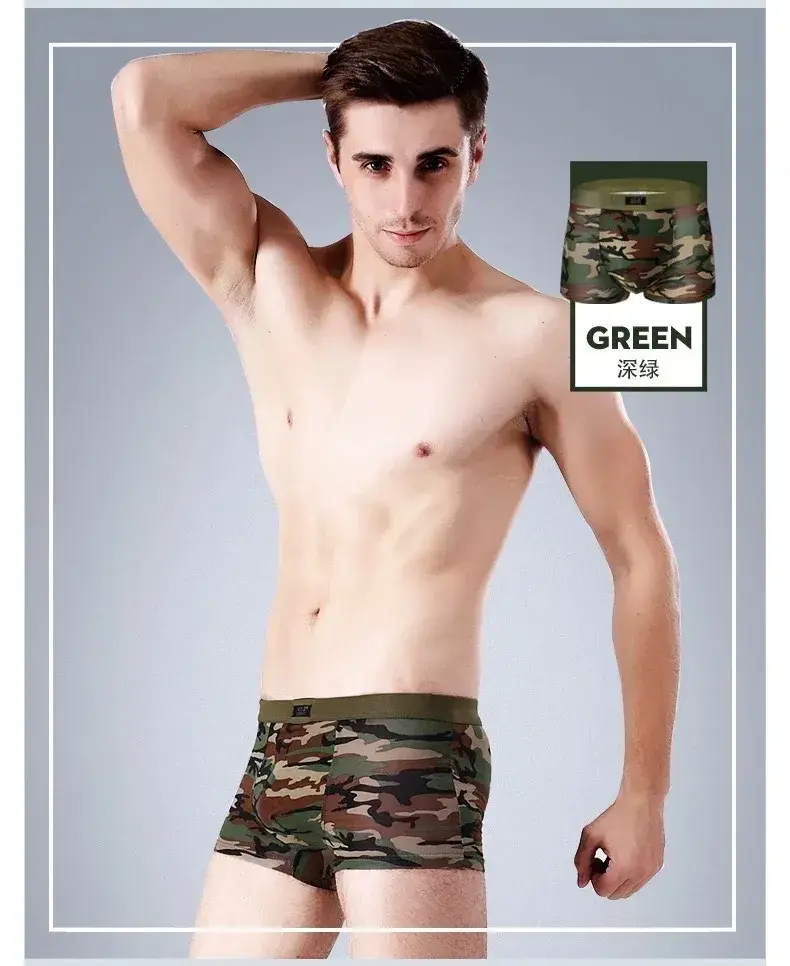 4Pcs Camouflage Boxer Men Underwear High-quality Bamboo Fiber High Elasticity Sexy Men Boxer Shorts Underwear Hombre Underpants — image 9