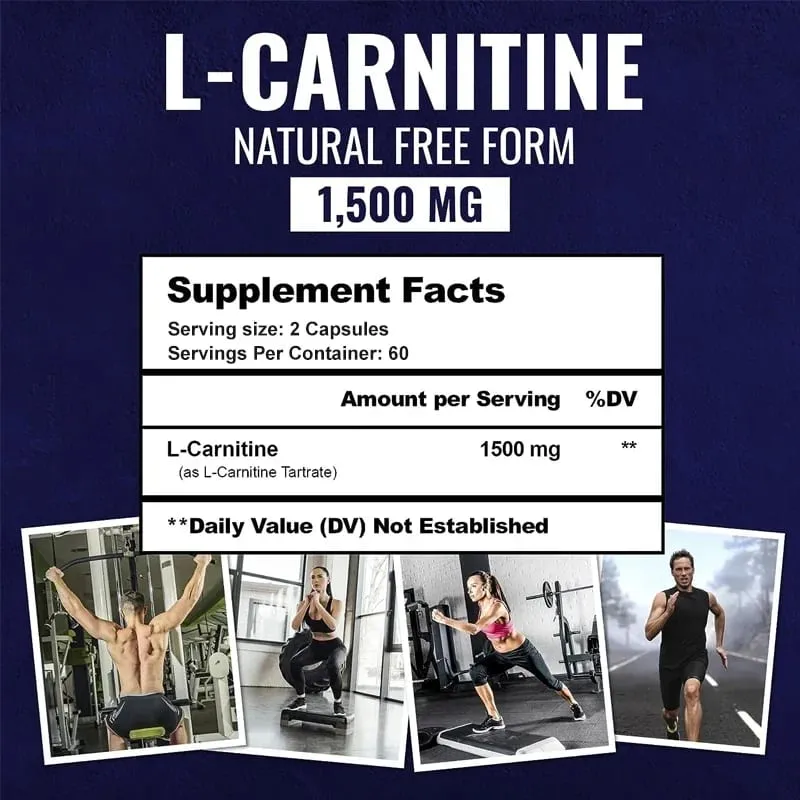 Kapsul Premium L-Carnitine Tartrate 1500 mg - Pengeluaran Tenaga Semulajadi Menyokong Metabolisme — image 2