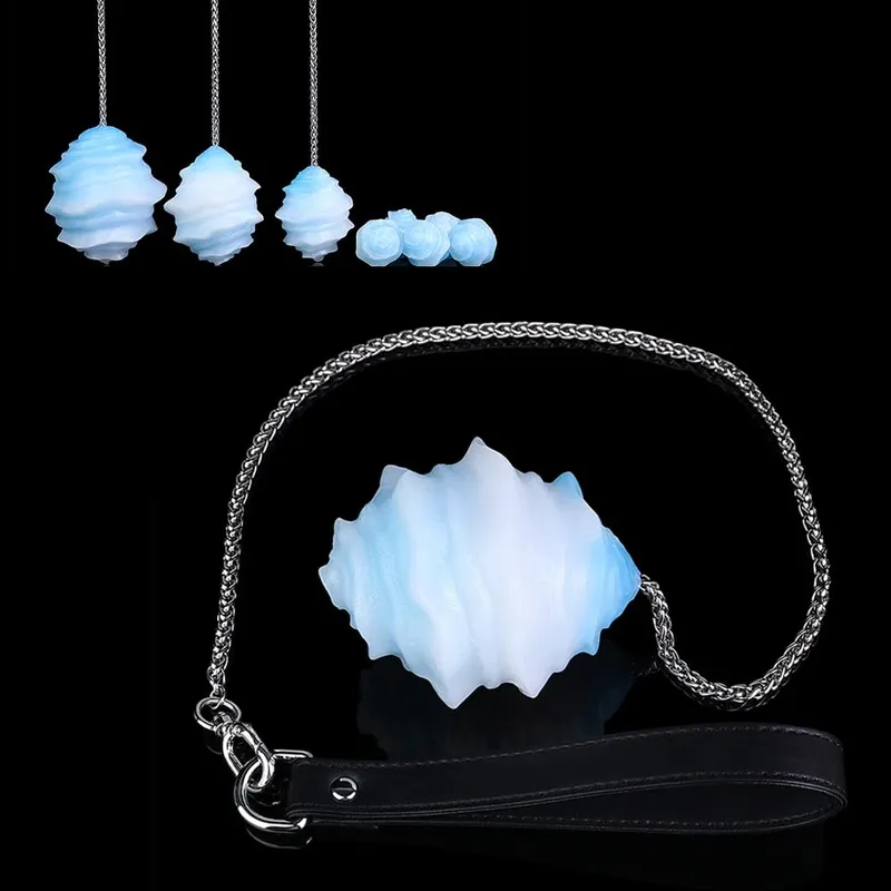 Fantasy Egg Toys With Long Chain Platinum Silicone Anal Plug Eggs Vaginal Balls Sex Toy For Adult Women Men Couple Flirting — image 1