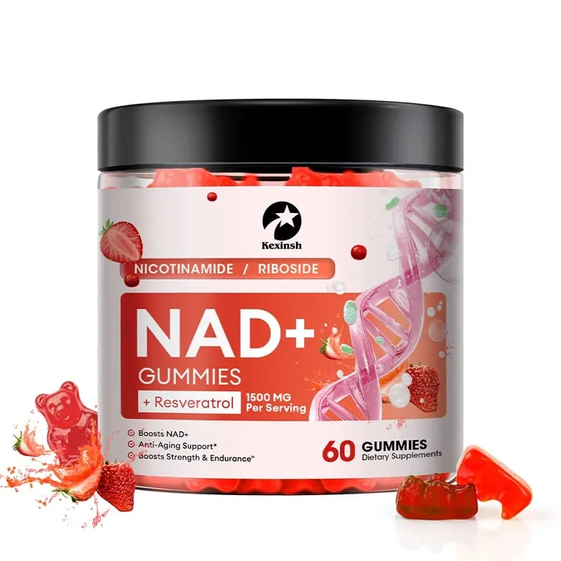 Kexinsh NAD Gummies อาหารเสริม Aging Defense Liposomal NAD Nicotinamide Riboside Resveratrol 1500mg Nad Plus วิตามิน B3 D3