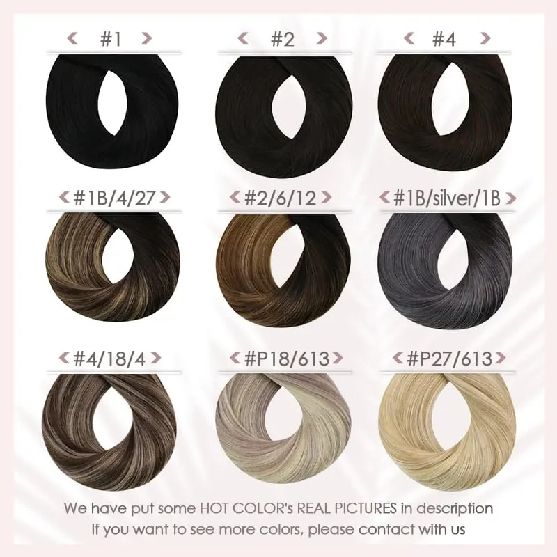 Ugeat Flat Tip Hair Extensions Human Hair Pre-bonded Hair Extensions 14-24" Keratin Flat Human Hair Balayage Farve Hår 1g/1s — image 4