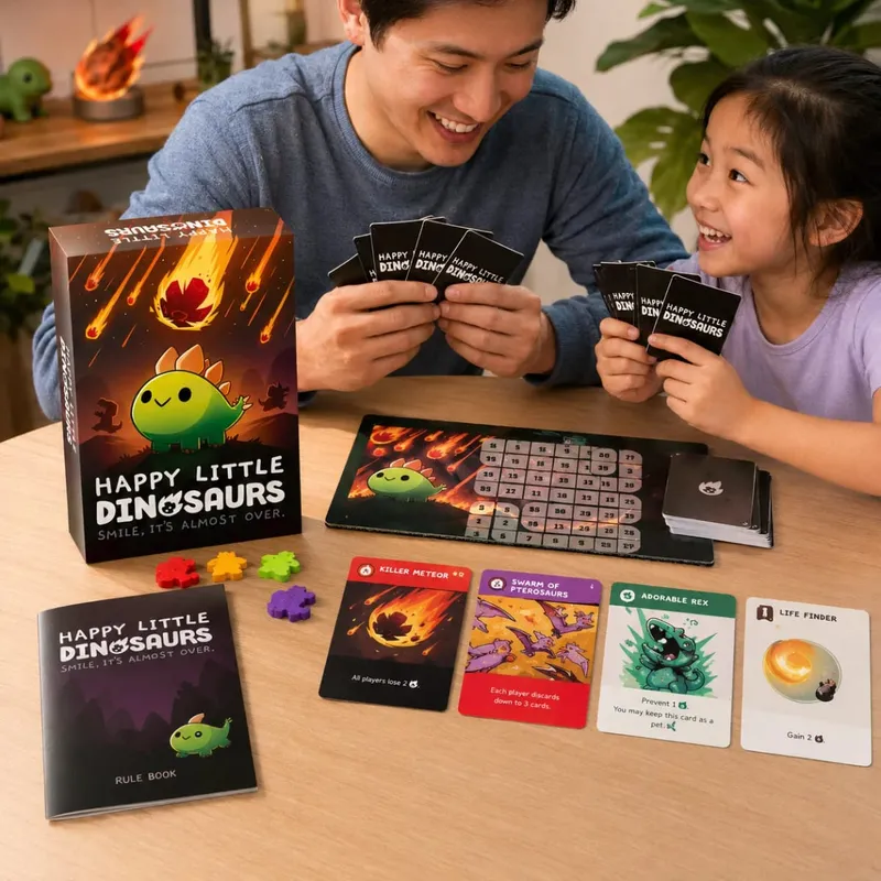 Happy Little Dinosaurs Cute Survival Strategy Card Board Game Fun Adventure Family Party Kids Adults Gift English Version