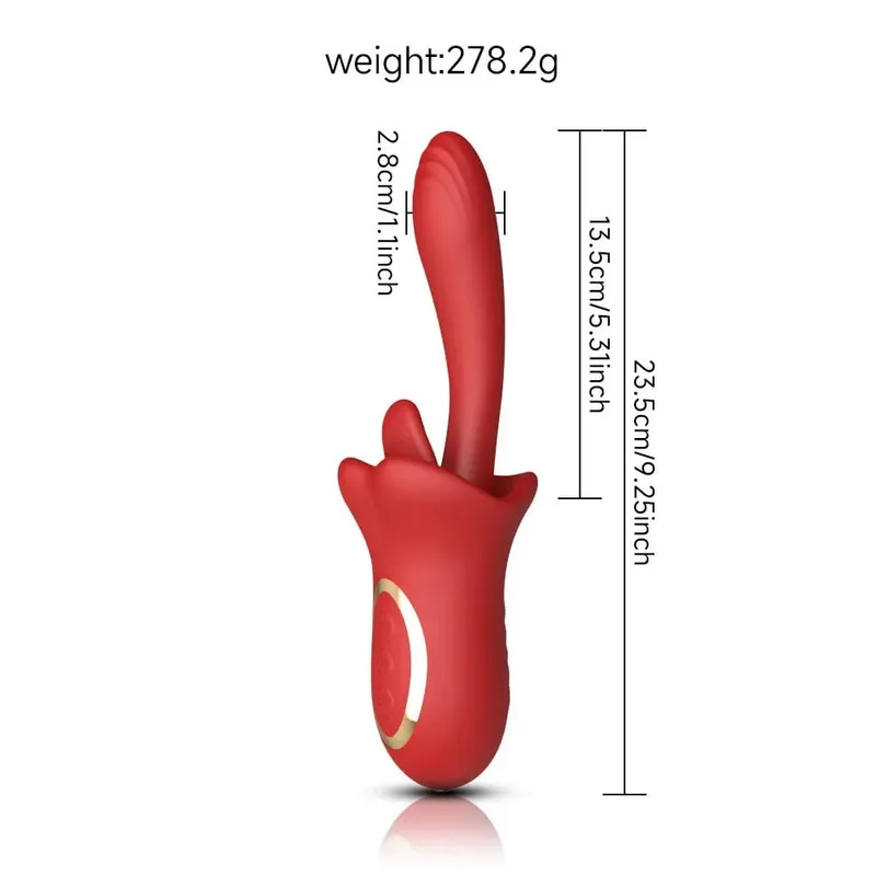 10-Gang-Stoßvibrator für Frauen, 3 Zungenleckmodi, G-Punkt-Klitoris-Massagegerät, 100 % wasserdicht, Sexspielzeug für Erwachsene