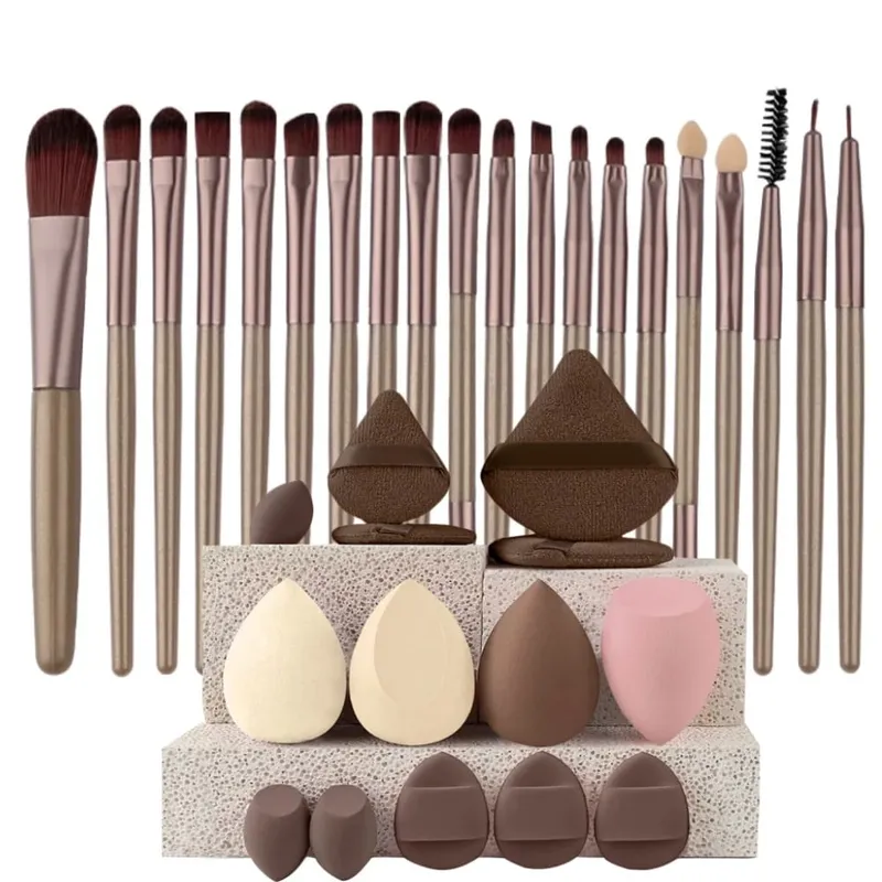 20pcs Makeup Brush Set Soft Fluffy Cosmetic Foundation Powder Eyeshadow Kabuki Blending Make Up Brush Beauty Tool Makeup Sponge
