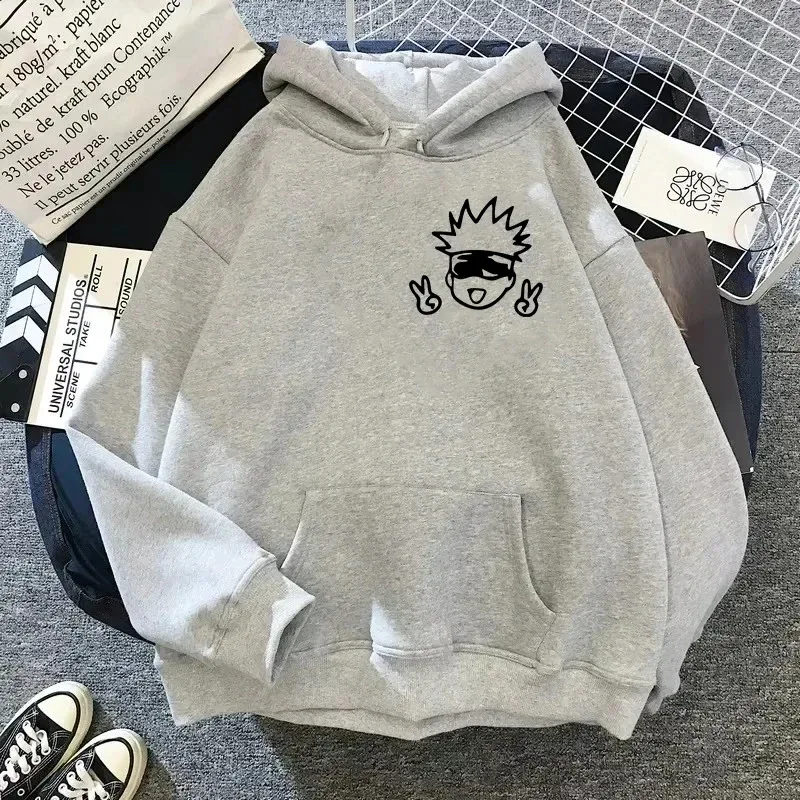 Spring Autunm Unisex Jujutsu Kaisen Anime Hoodies Sweatshirts Large Animated DesignsKawaii Gojo Satoru Graphic Streetwear — image 11
