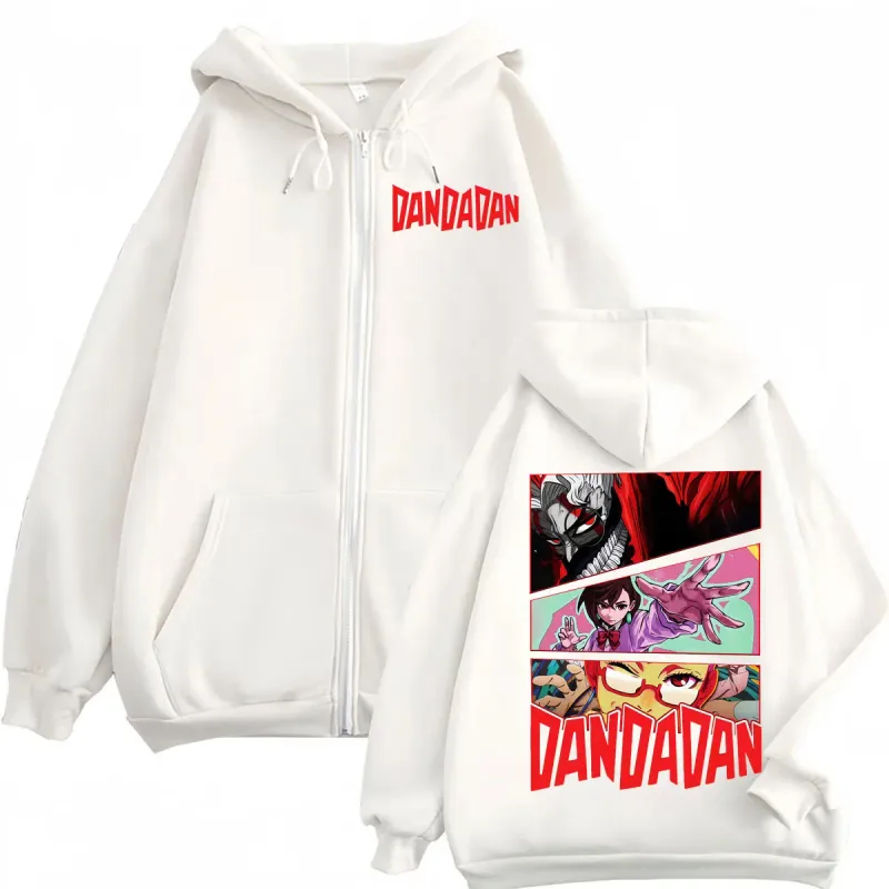Dandadan Cartoon Graphic Zipper Hoodies Japanese Anime Style Zip Up Hooded Sweatshirts Men Women Fashion Y2k Oversized Pullovers — image 3